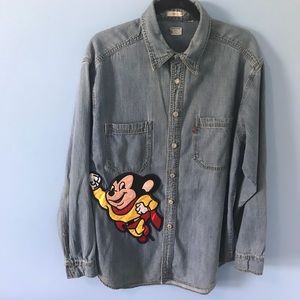 Levi’s Denim Shirt with Mighty Mouse Patch